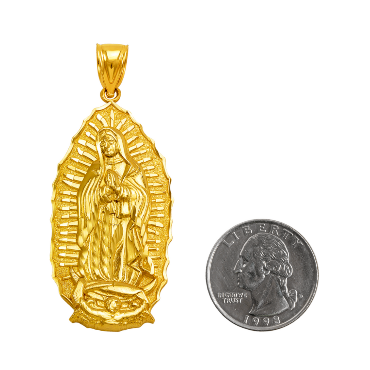 14K Gold Virgencita Pendant