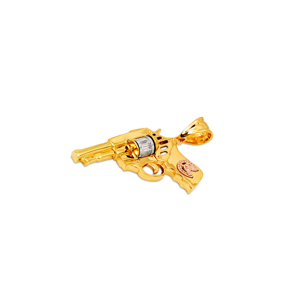 14K Gold Revolver Pendant