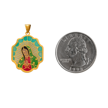 14K Gold Virgencita Pendant