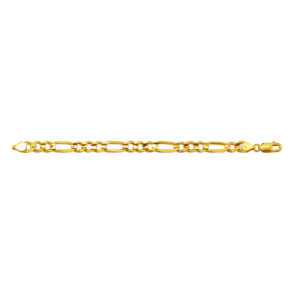 14K Gold Figaro Bracelet 7MM