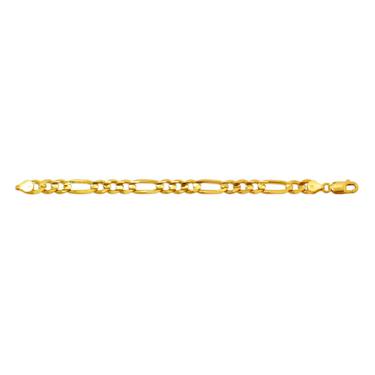 14K Gold Figaro Bracelet 7MM