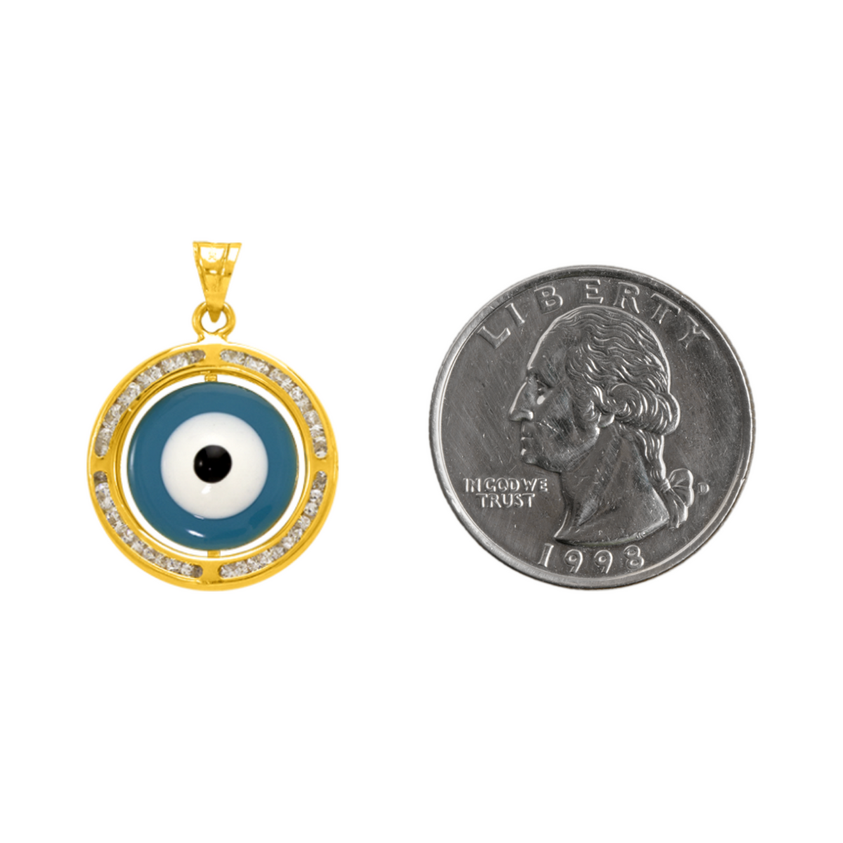 14K Gold Evil Eye Pendant
