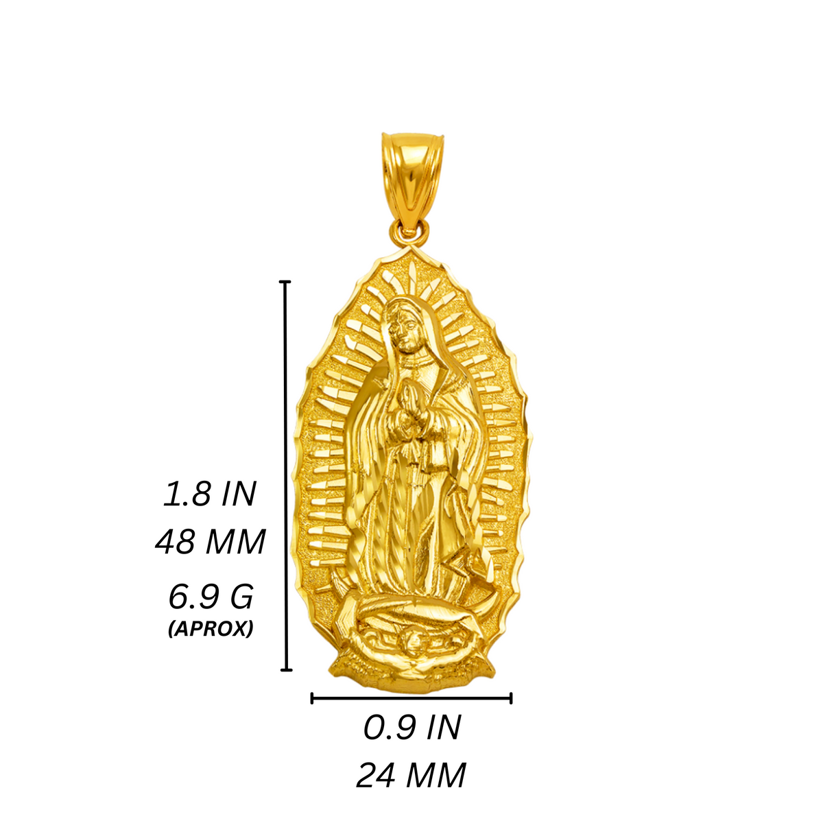 14K Gold Virgencita Pendant