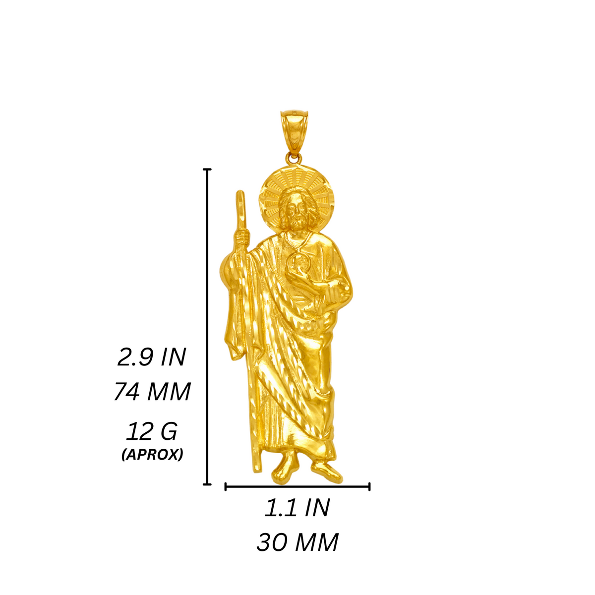 14K Gold Large San Juditas Pendant