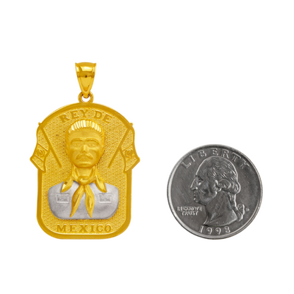 14K Two Tone Gold Malverde Pendant