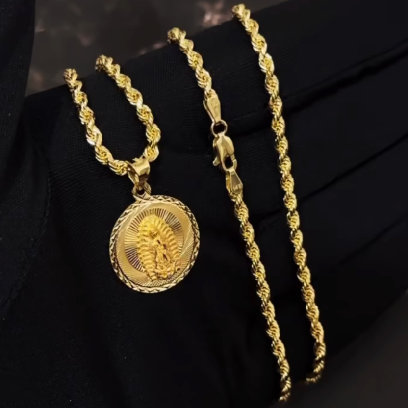 14K Gold Virgencita Chain Set