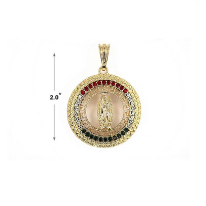 Virgen De Guadalupe Greek Pattern Chain (MEX Stones)